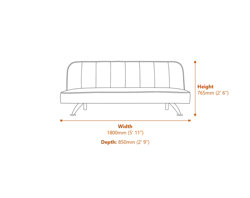 Sofa Beds Dimensions Diagram