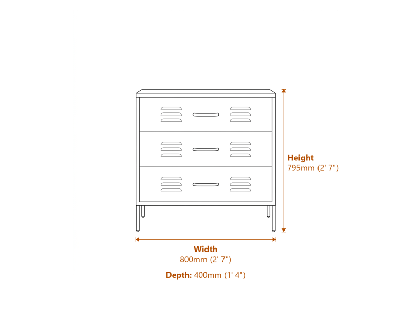 Chests of Drawers Dimensions Diagram