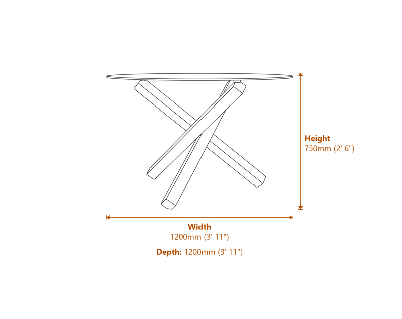 Dining Tables Dimensions Diagram