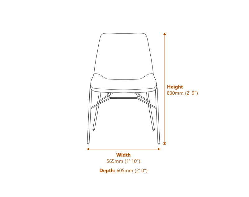 Dining Chairs Dimensions Diagram