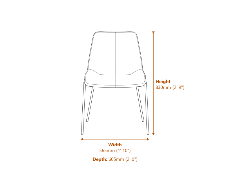 Dining Chairs Dimensions Diagram