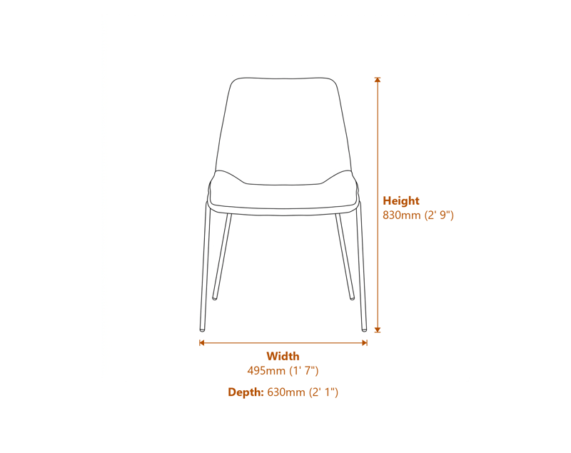 Dining Chairs Dimensions Diagram