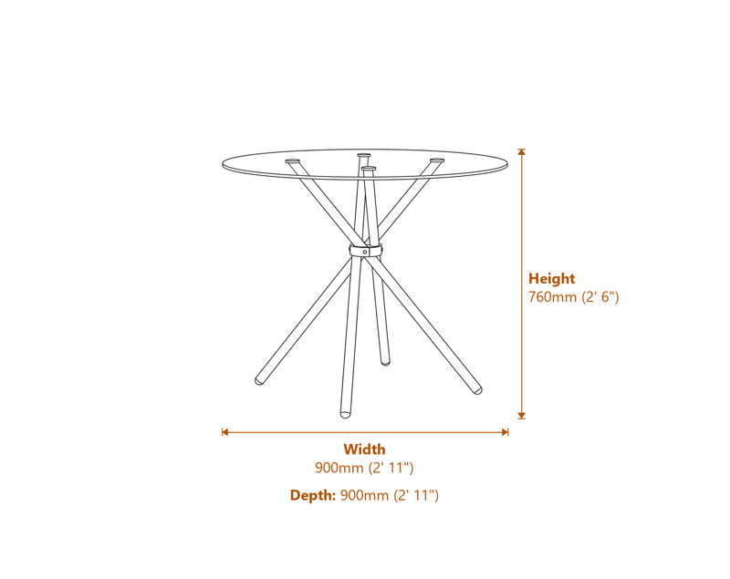Dining Tables Dimensions Diagram