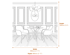 Casa Clear Top Gold Legs Dining Table Dimensions Diagram