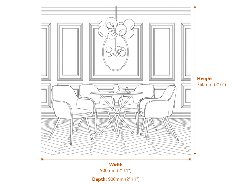 Dining Tables Dimensions Diagram