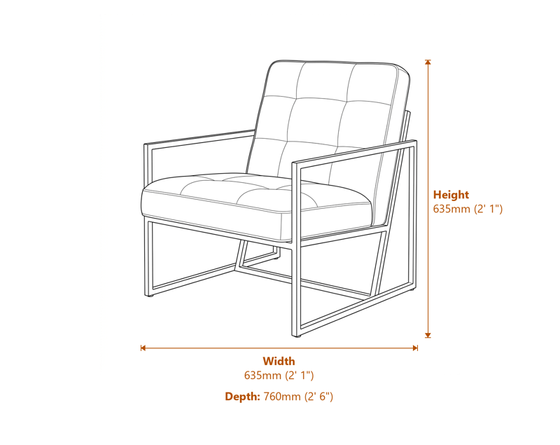 Armchairs Dimensions Diagram