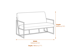 Chance Oxford Blue Sofa Dimensions Diagram