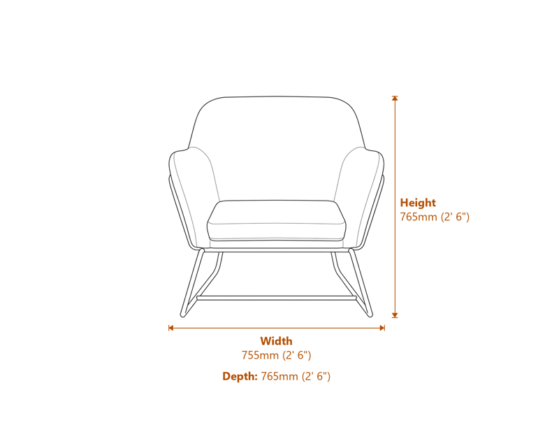 Armchairs Dimensions Diagram