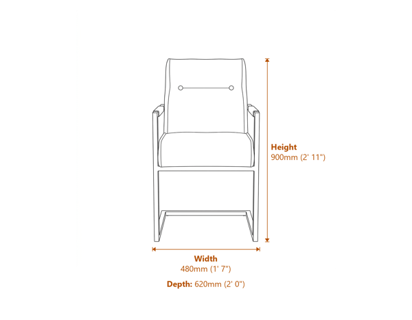 Cleaver Desert Sage Black Dining Chair Dimensions Diagram