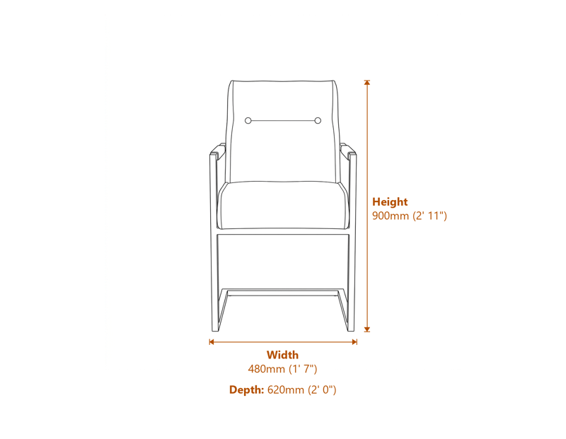 Dining Chairs Dimensions Diagram