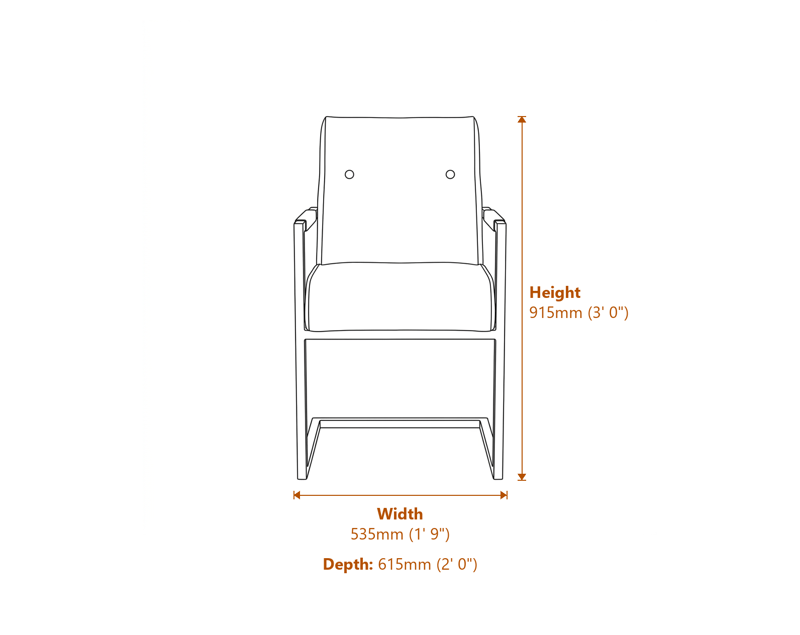 Dining Chairs Dimensions Diagram