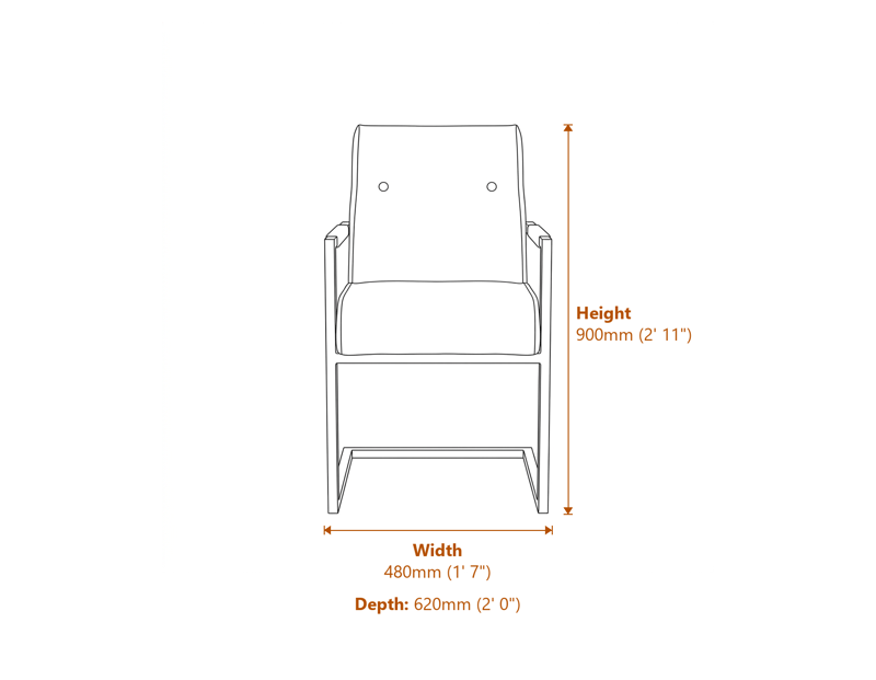 Dining Chairs Dimensions Diagram