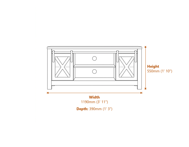 TV Units Dimensions Diagram