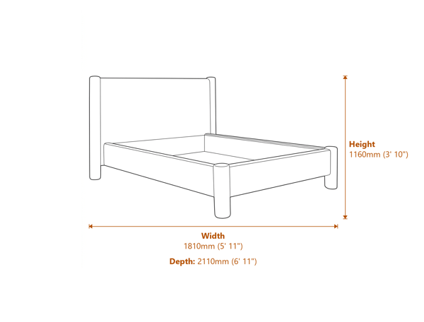 Dena Snow Double Bed Dimensions Diagram