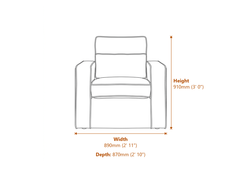 Armchairs Dimensions Diagram