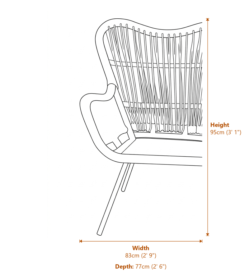 Armchairs Dimensions Diagram