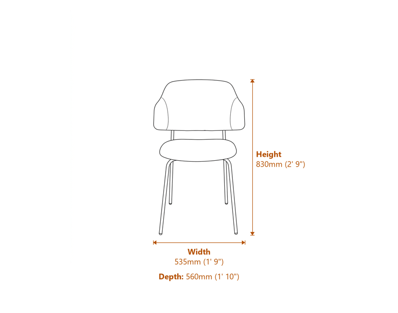 Dining Chairs Dimensions Diagram