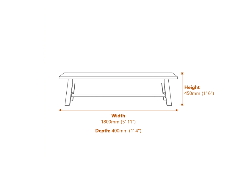 Benches Dimensions Diagram