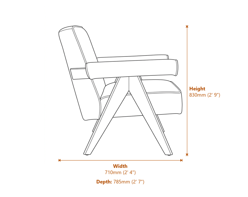 Armchairs Dimensions Diagram
