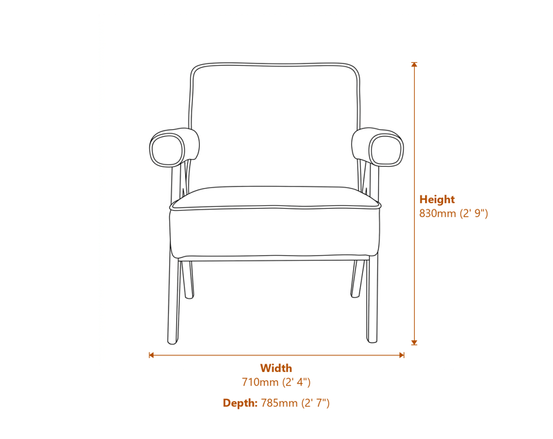 Armchairs Dimensions Diagram