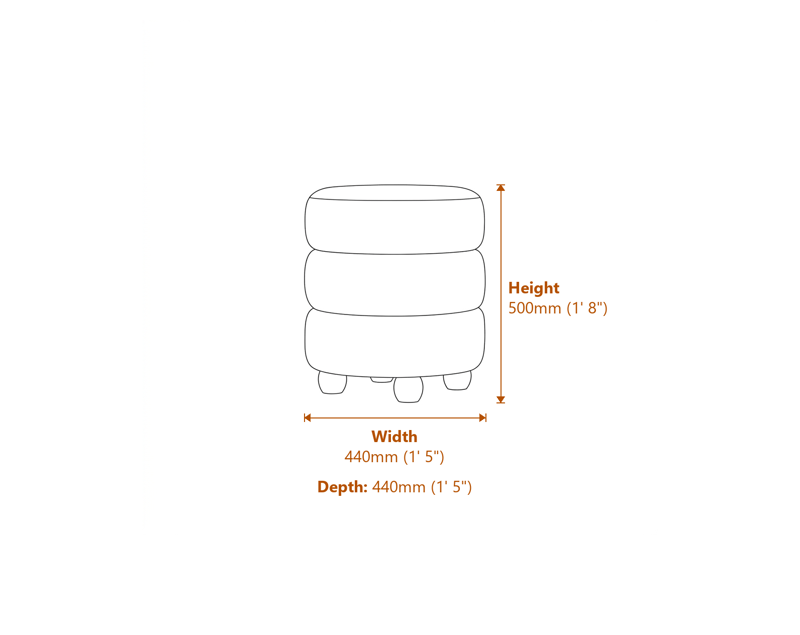 Footstools Dimensions Diagram