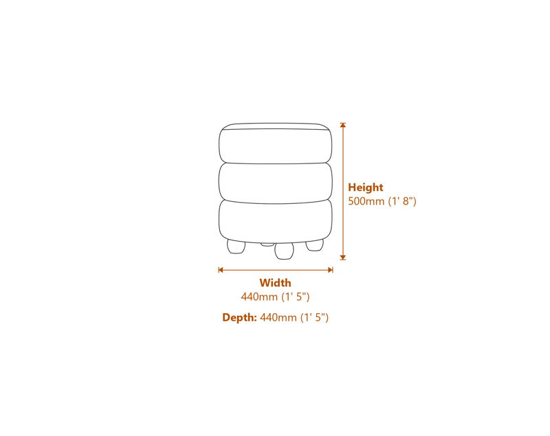 Footstools Dimensions Diagram