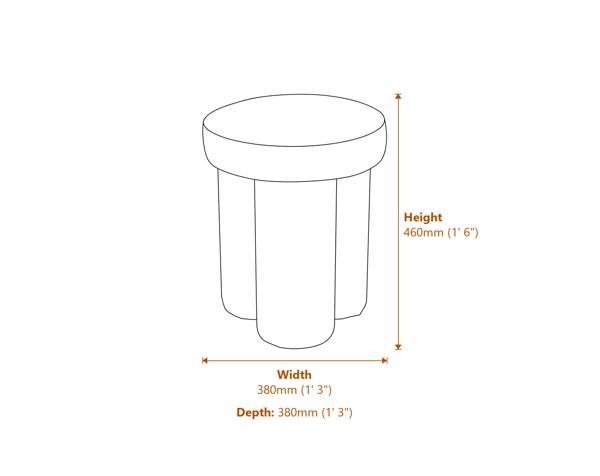 Fargo Snow Stool Dimensions Diagram