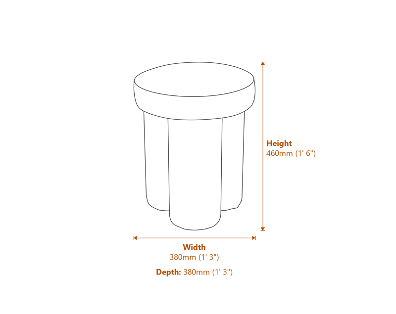 Footstools Dimensions Diagram
