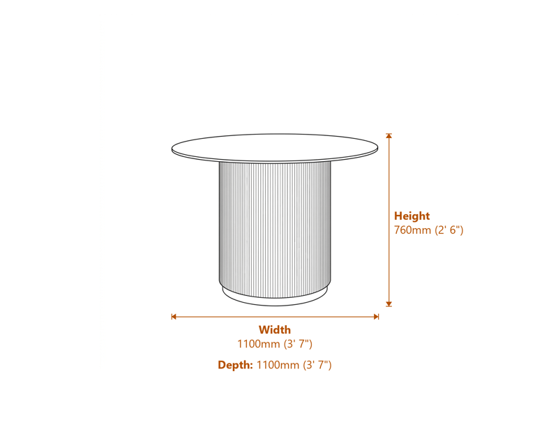Dining Tables Dimensions Diagram