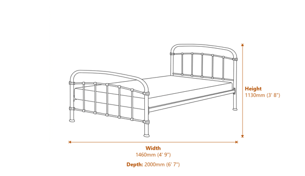 4'6 Halston Double Bed Dimensions Diagram