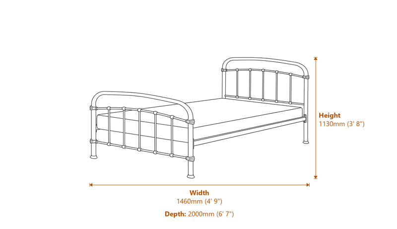 Beds & Bed Frames Dimensions Diagram