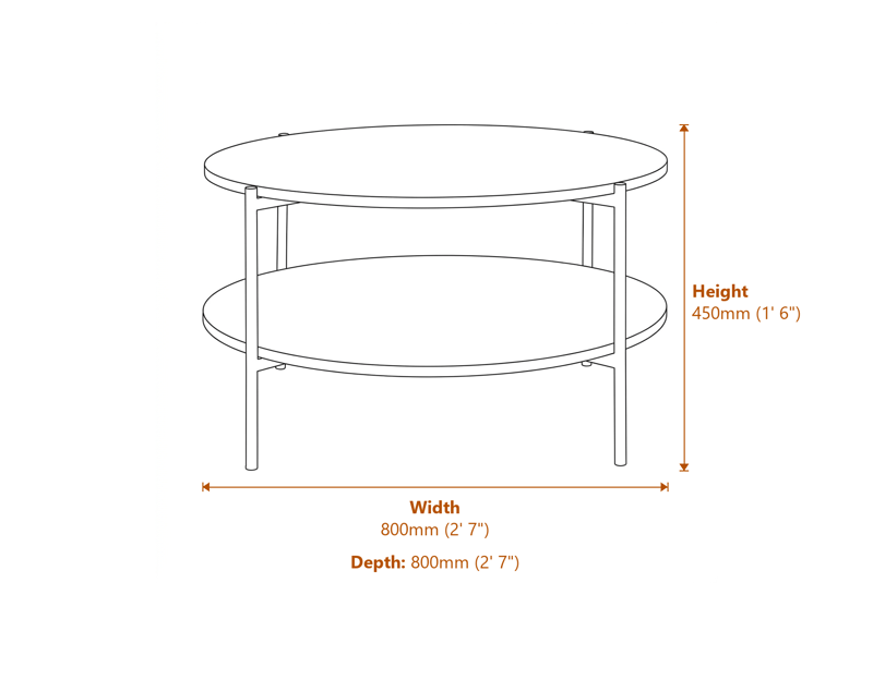 Coffee Tables Dimensions Diagram