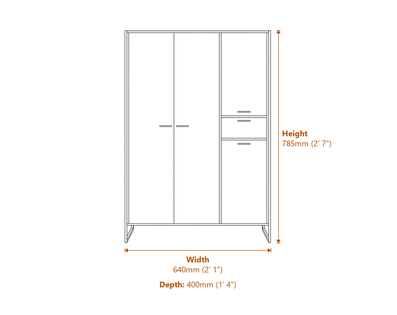 Chests of Drawers Dimensions Diagram