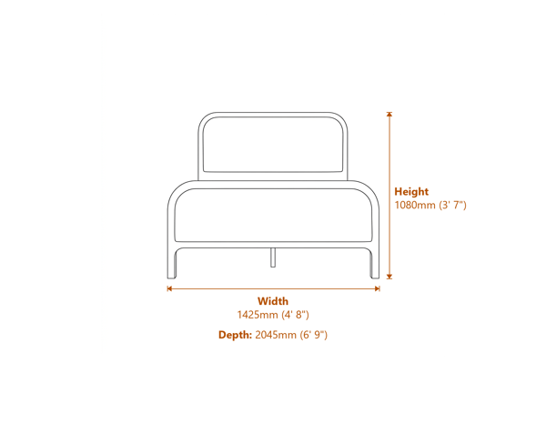 Ines Mole Double Bed Dimensions Diagram