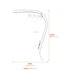 Manado Curved Design Natural Rattan Chair Dimensions Diagram