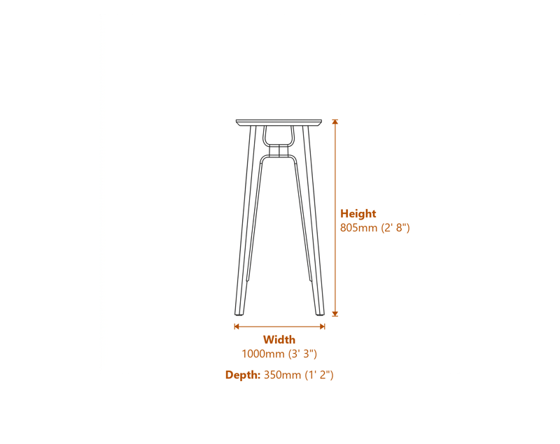 Side & Console Tables Dimensions Diagram