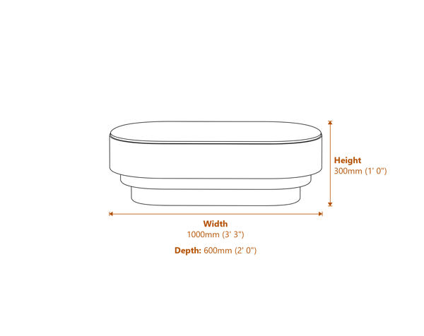 Kuma Black Coffee Table Dimensions Diagram