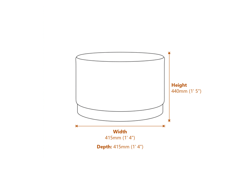 Footstools Dimensions Diagram
