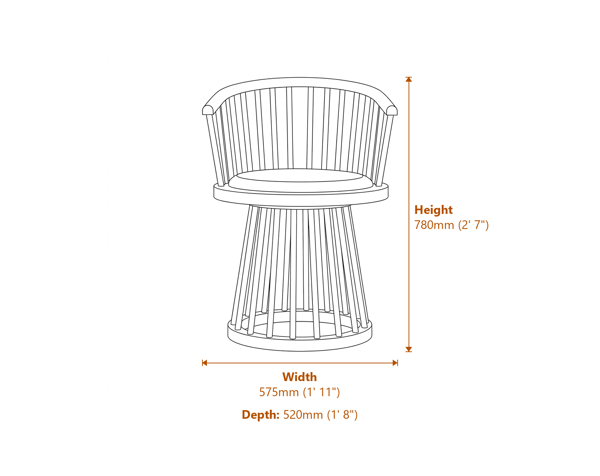 Lina Forest Green Black Dining Chair Dimensions Diagram