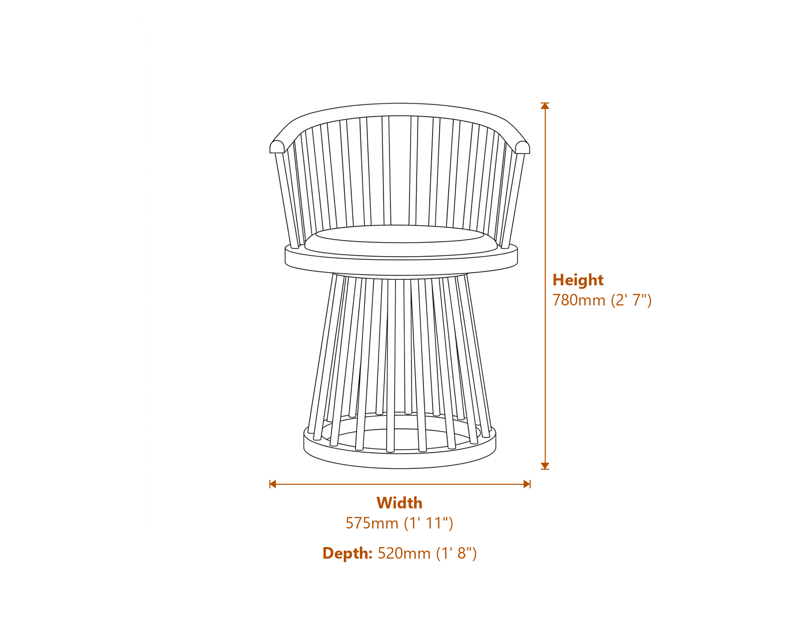 Dining Chairs Dimensions Diagram