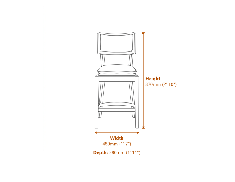 Dining Chairs Dimensions Diagram