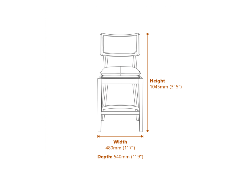 Bar Stools Dimensions Diagram