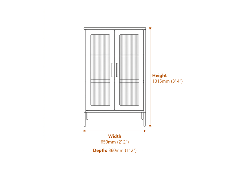 Display Cabinets Dimensions Diagram
