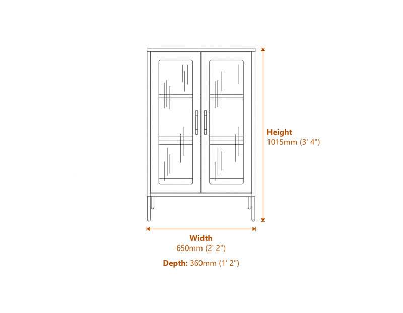 Display Cabinets Dimensions Diagram