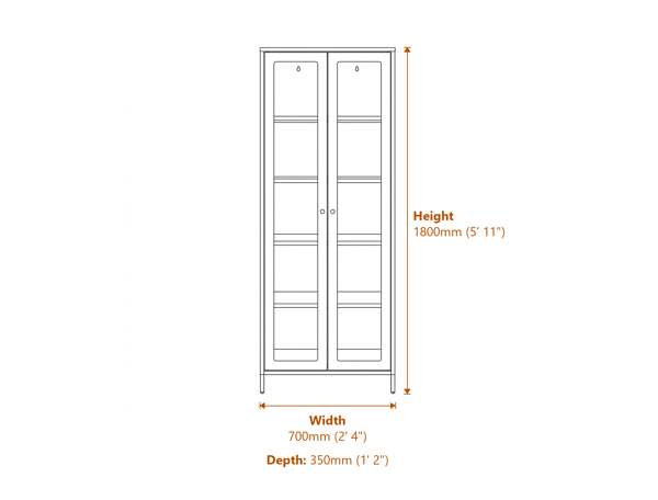 Mase Beige Cabinet Dimensions Diagram