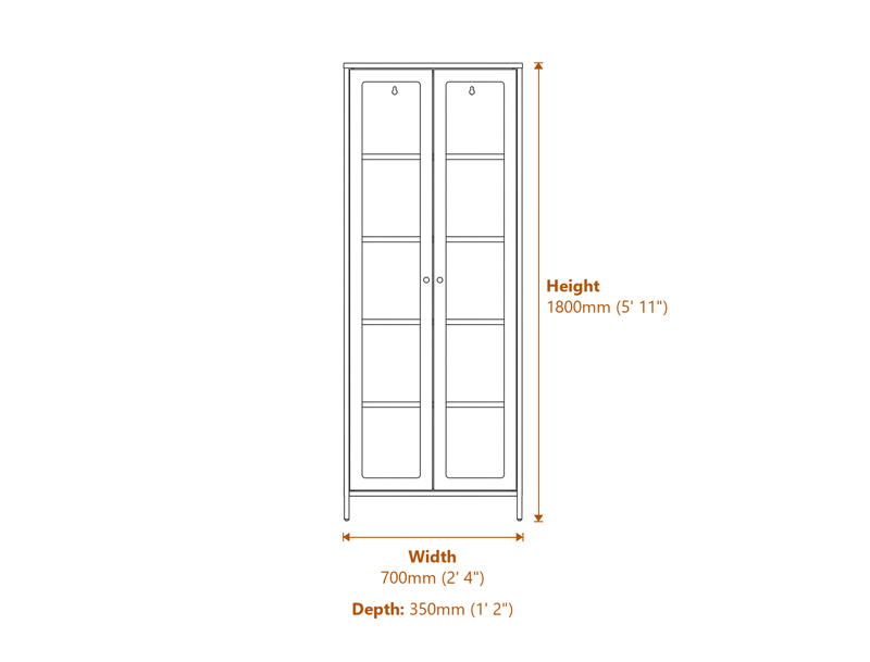 Display Cabinets Dimensions Diagram