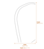 Manado Natural and White Rattan Dining Chair Dimensions Diagram