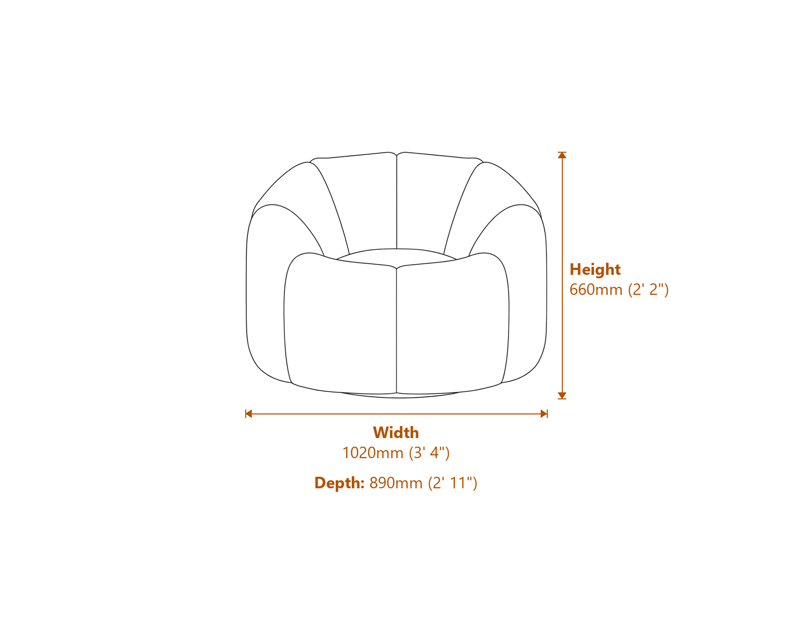 Armchairs Dimensions Diagram