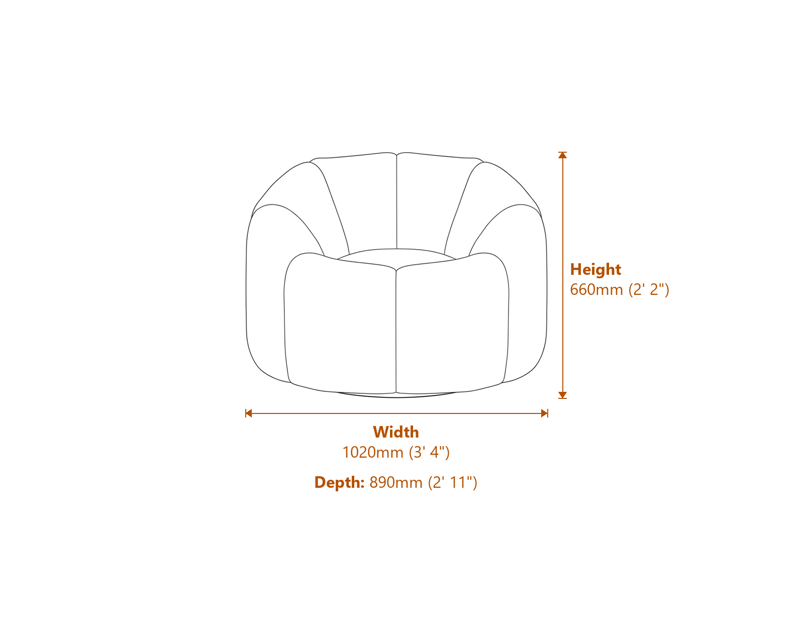 Armchairs Dimensions Diagram