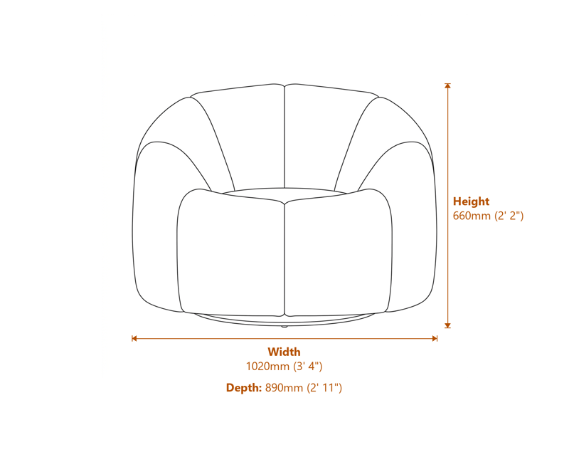 Armchairs Dimensions Diagram